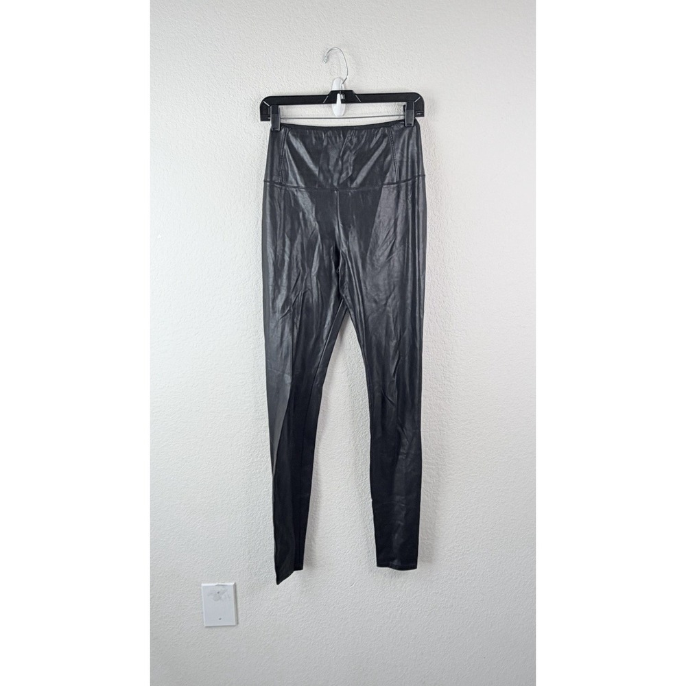 Aritzia Wilfred Free Daria Black Vegan Leather Leggings High Waisted Pants Sz M - Picture 3 of 6